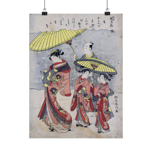 Yuki (Snow) - Suzuki Harunobu (1767) - Wall Poster Print