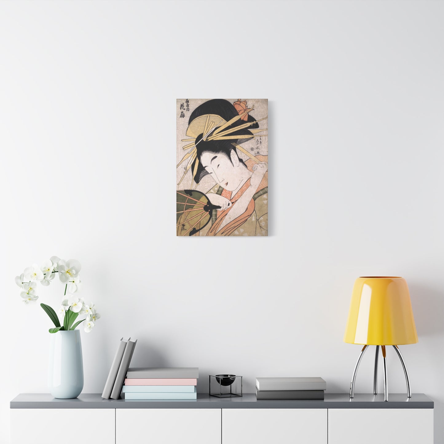 The Courtesan Hanaogi of Ogiya - Ichirakutei Eisui - Stretched Canvas Print