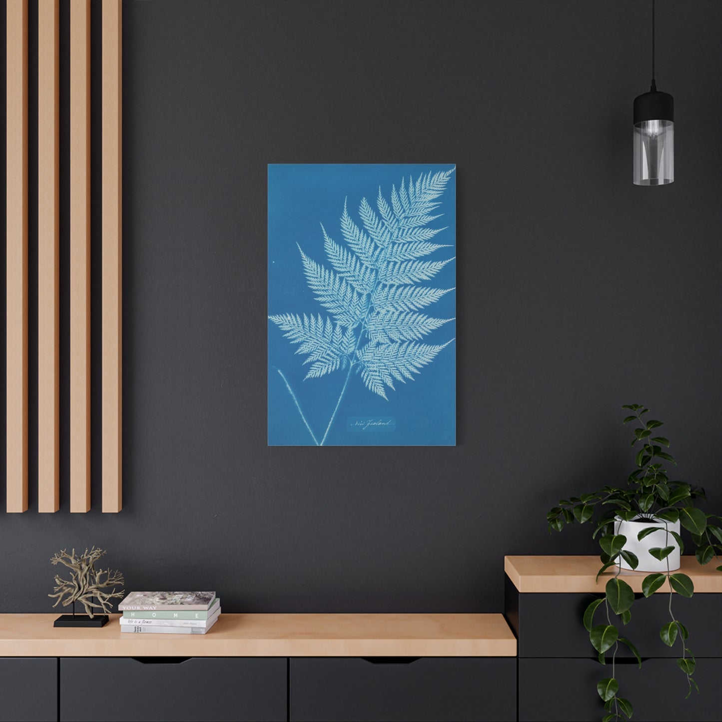 New Zealand Fern Cyanotype - Anna Atkins - Stretched Canvas Print