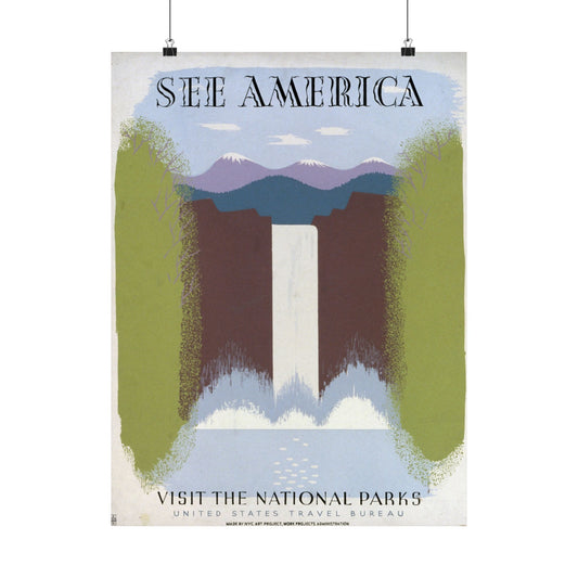 See America - Visit the National Parks - U.S. Travel Bureau - Wall Poster Print