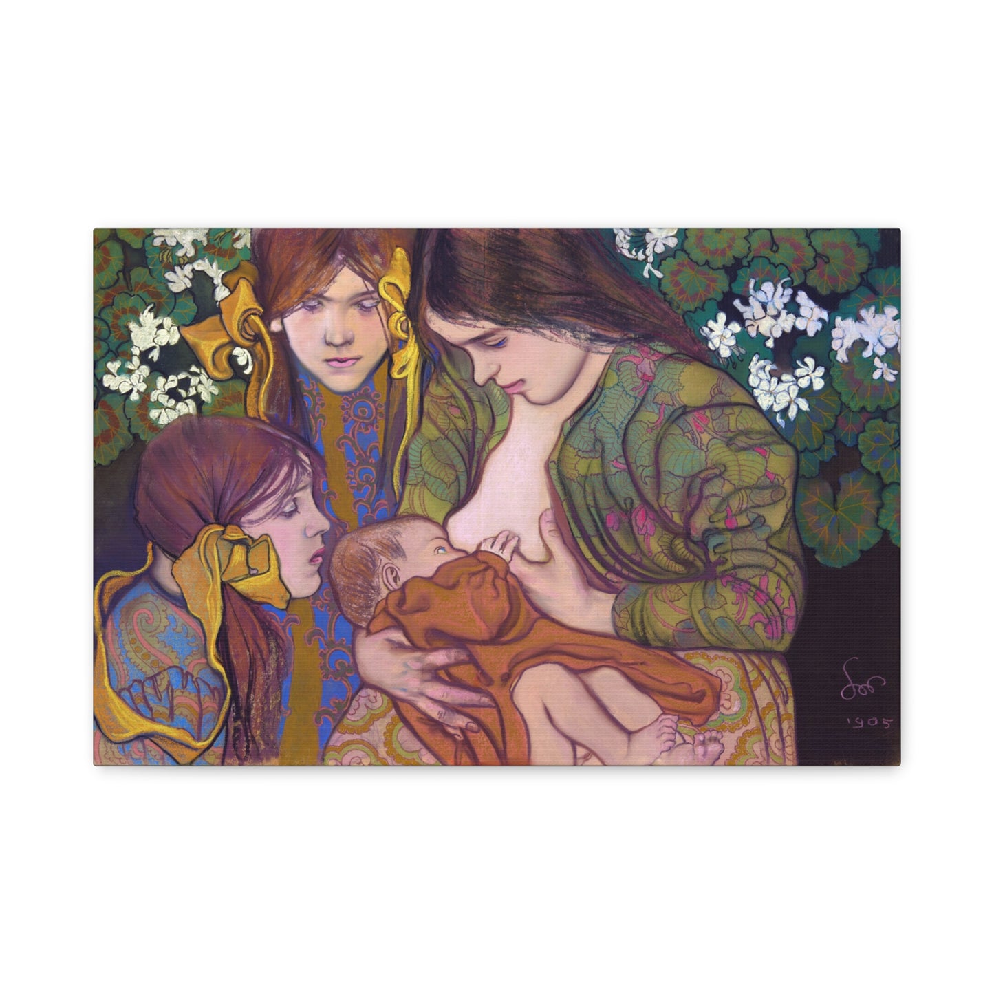 Motherhood (Macierzynstwo) - Stanisław Wyspiański (1905) - Stretched Canvas Print