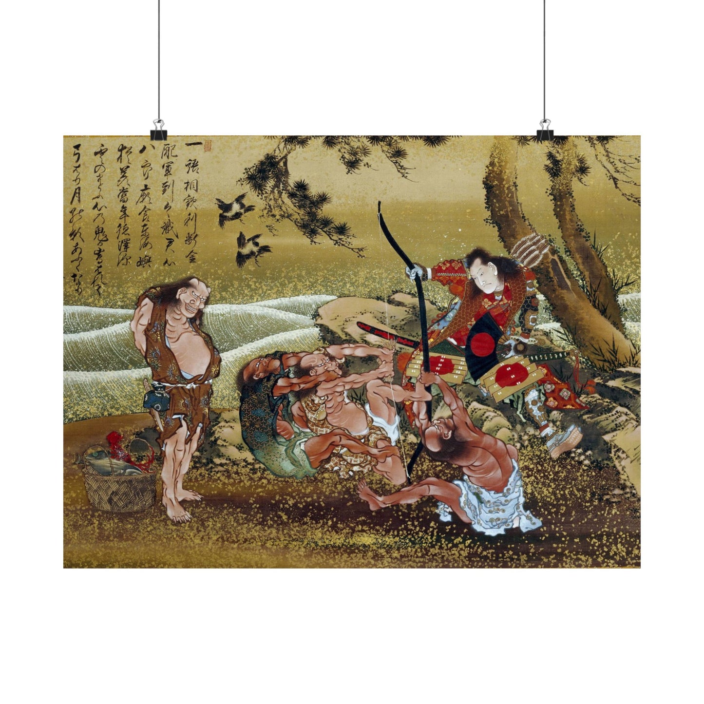 Tametomo and Inhabitants of Onoshima Island - Katsushika Hokusai - Wall Poster Print