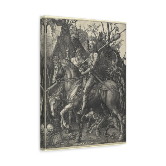 Knight, Death, and the Devil - Albrecht Dürer (1513) - Stretched Canvas Print