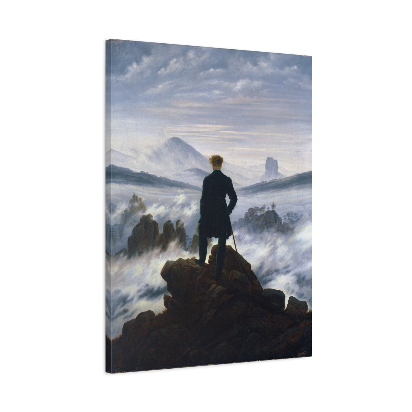 The Wanderer Above the Sea of Fog - Caspar David Friedrich (1818) - Stretched Canvas Print