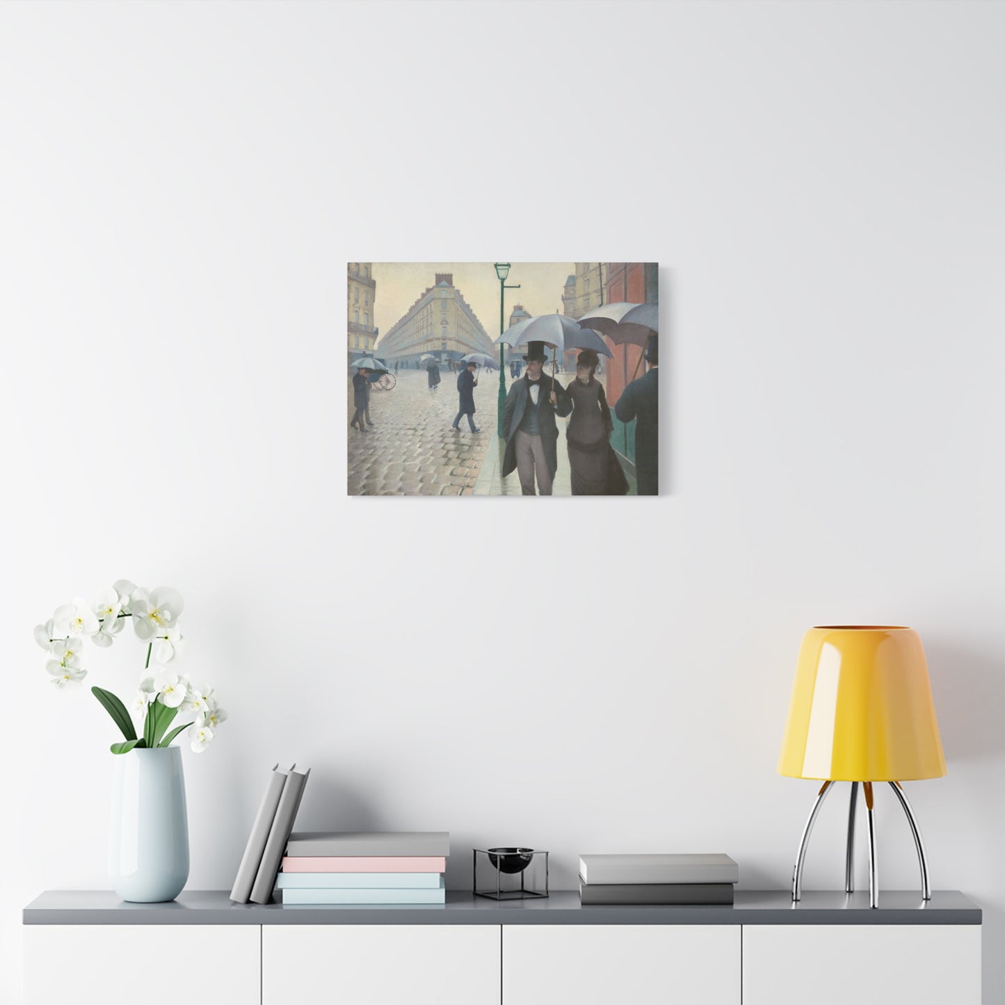 Rue de Paris, temps de pluie (Paris Street in Rainy Weather) - Gustave Caillebotte (1877) - Stretched Canvas Print