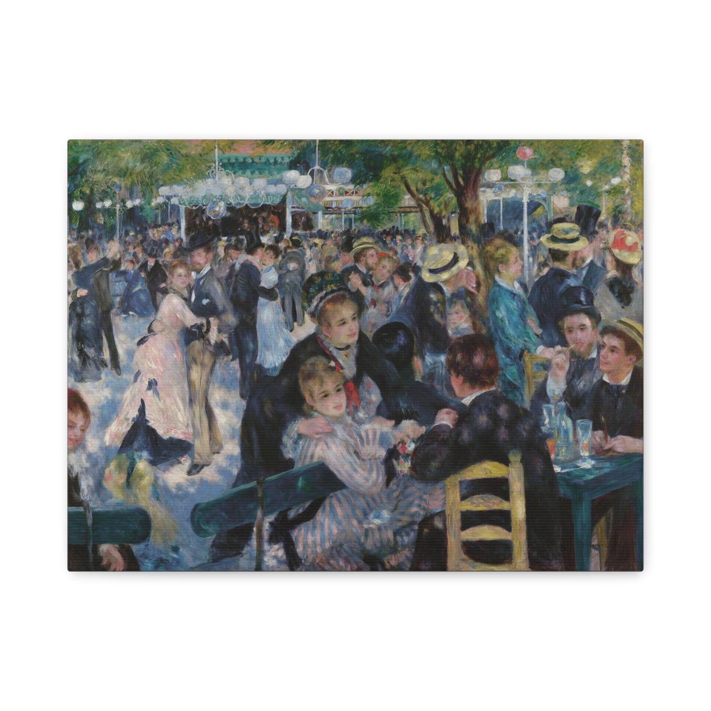 Dance at Le Moulin de la Galette (Bal du Moulin de la Galette) - Pierre-Auguste Renoir (1876) - Stretched Canvas Print