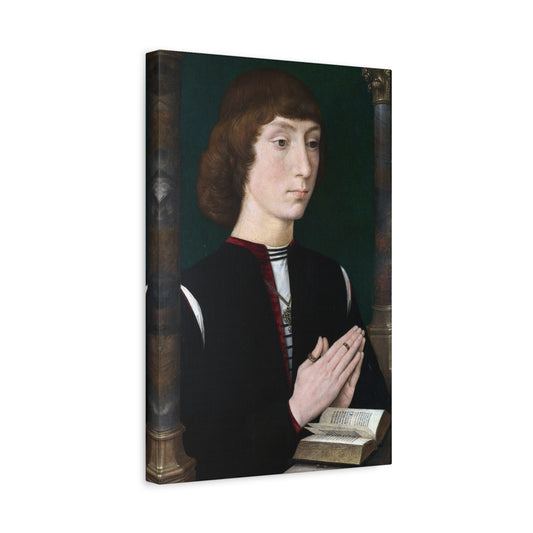 Portrait of a Young Man at Prayer - Hans Memling (c. 1485–1490) - Stretched Canvas Print