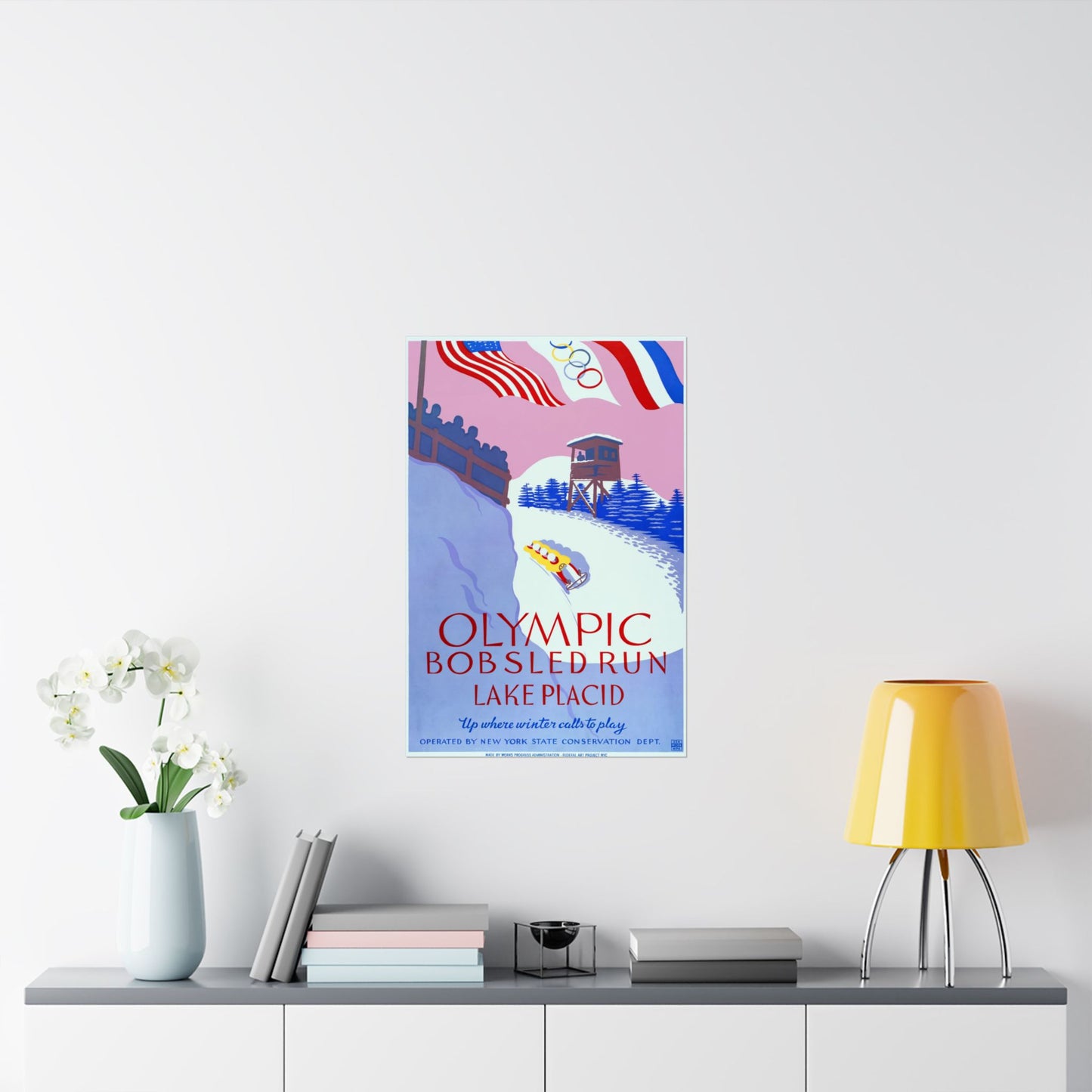 Lake Placid Olympic Bobsled Run - WPA poster (c. 1937) - Wall Poster Print
