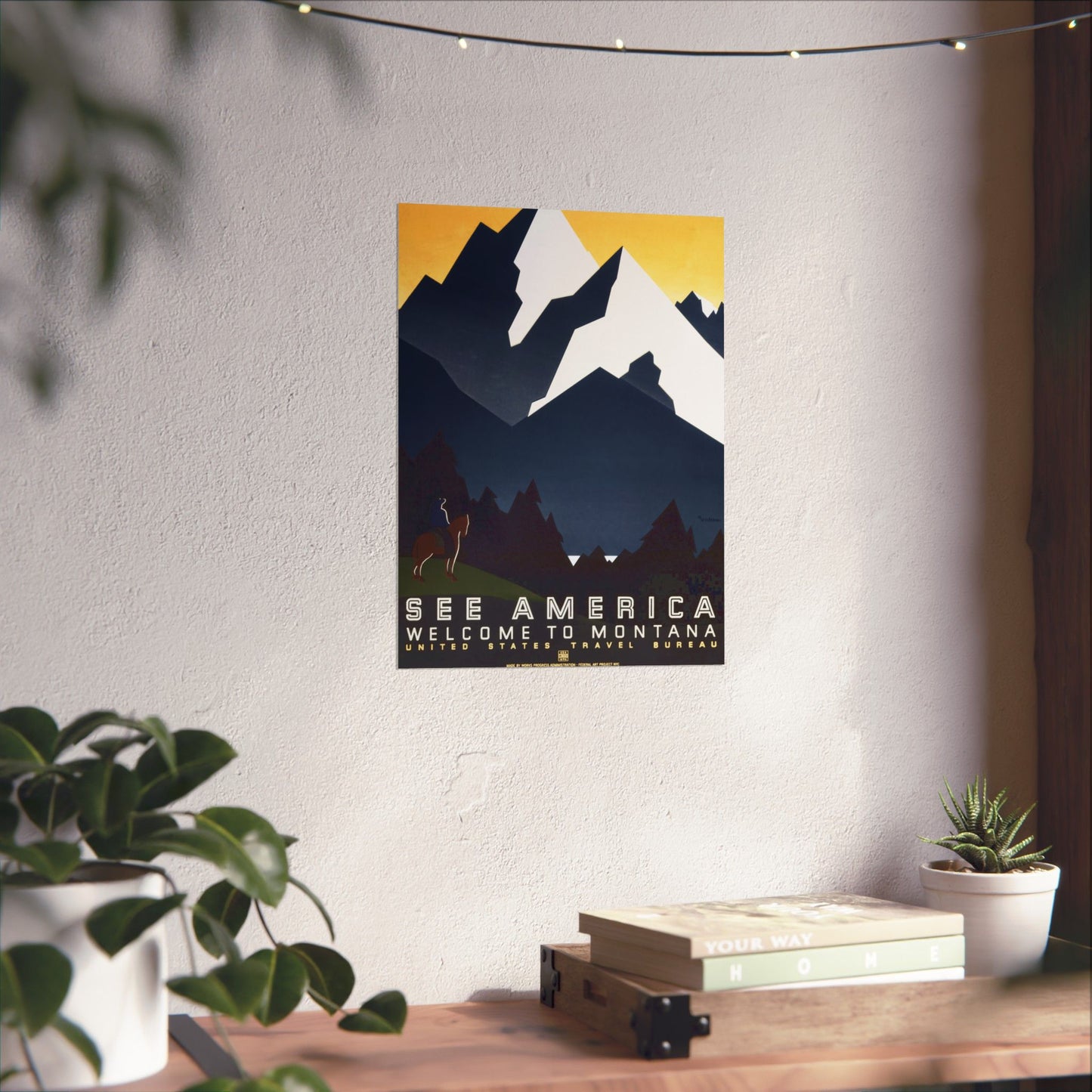 See America - Welcome to Montana WPA Poster - U.S. Travel Bureau (c. 1930s) - Wall Poster Print