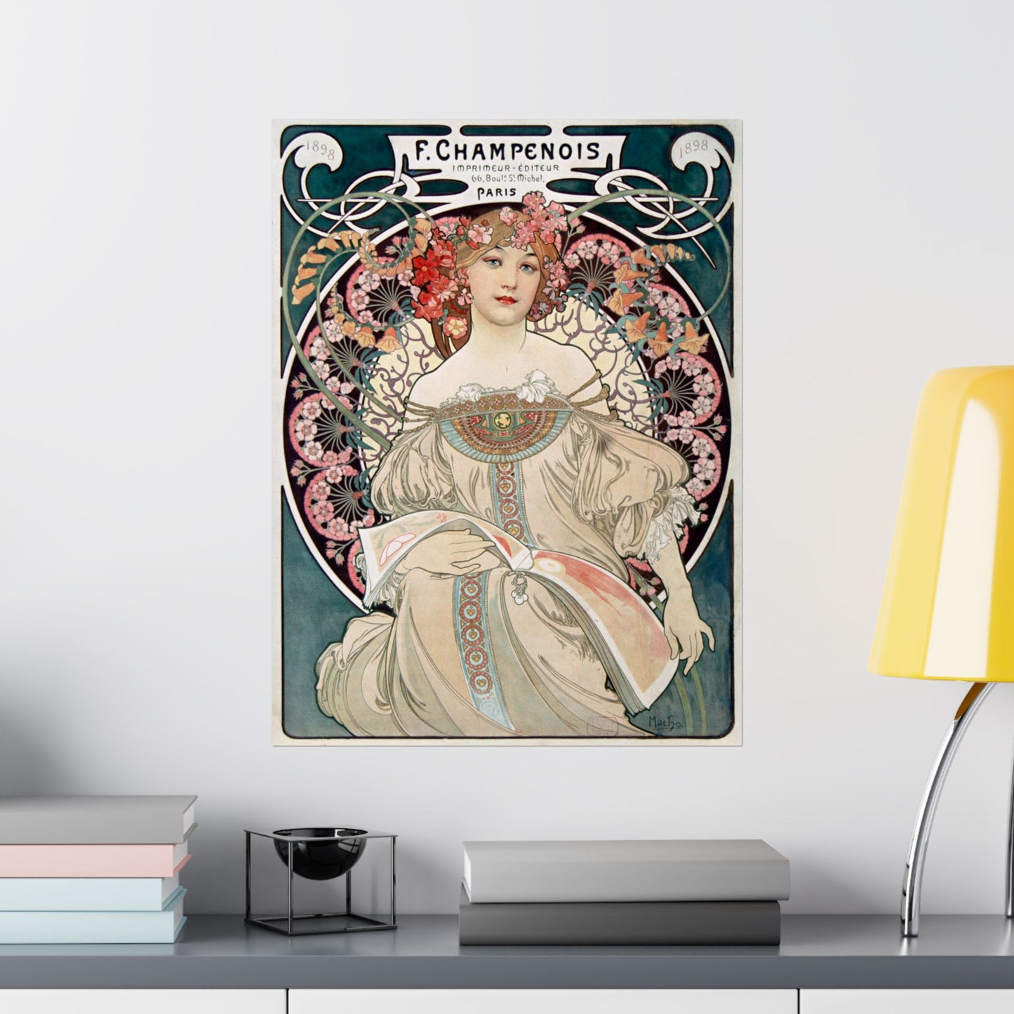 Rêveur - F. Champenois, Imprimeur-Éditeur - Alphonse Mucha (1897) - Wall Poster Print