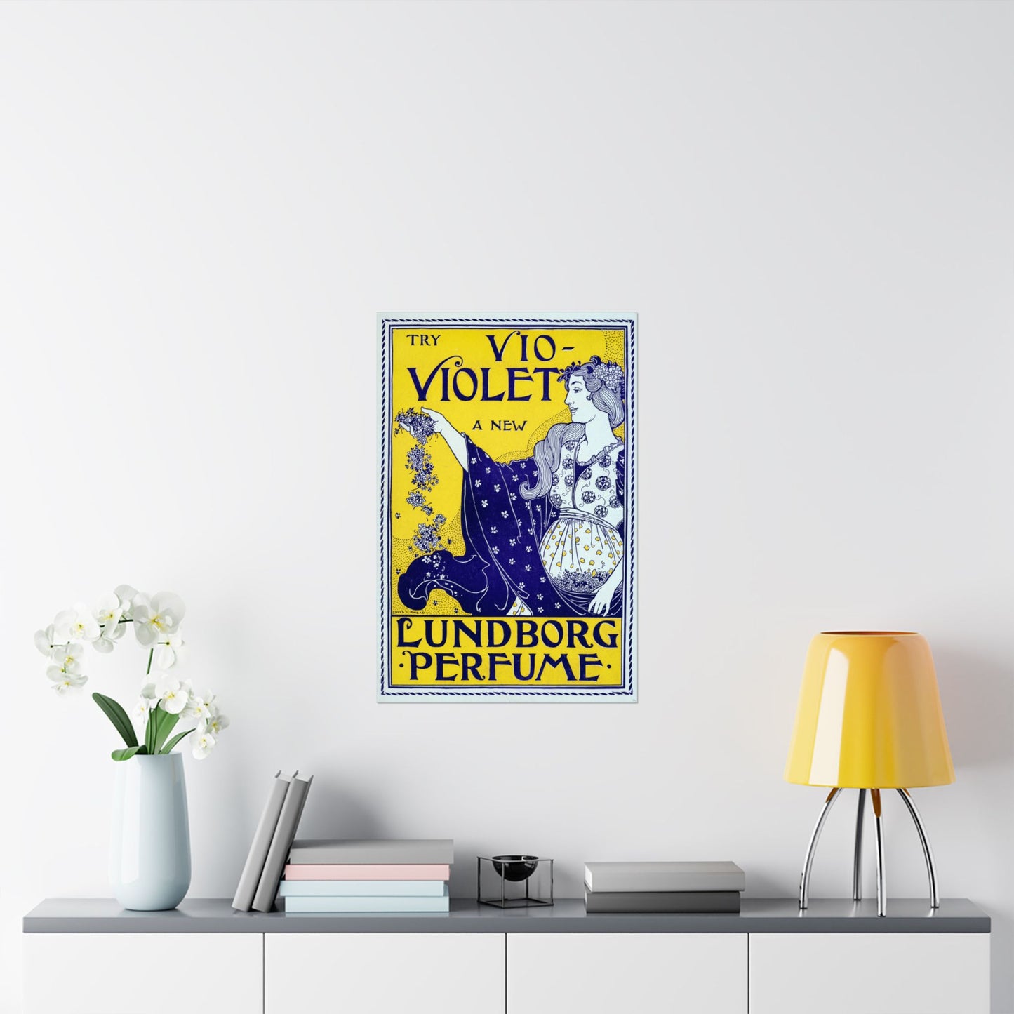 Try Vio-Violet, A New Lundborg Perfume ad - Louis Rhead (1895) - Wall Poster Print