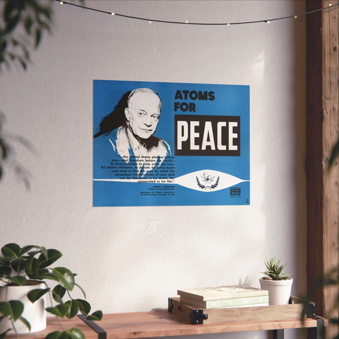 Atoms for Peace - 1950s Government Educational Art - Wall Poster Print