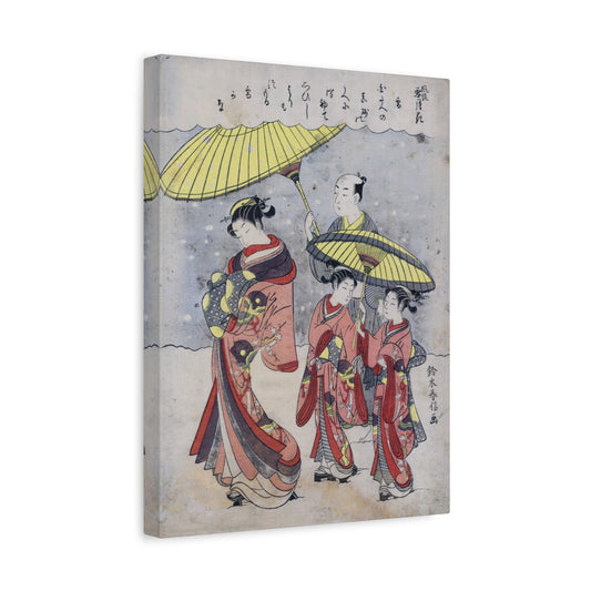 Yuki (Snow) - Suzuki Harunobu (1767) - Stretched Canvas Print