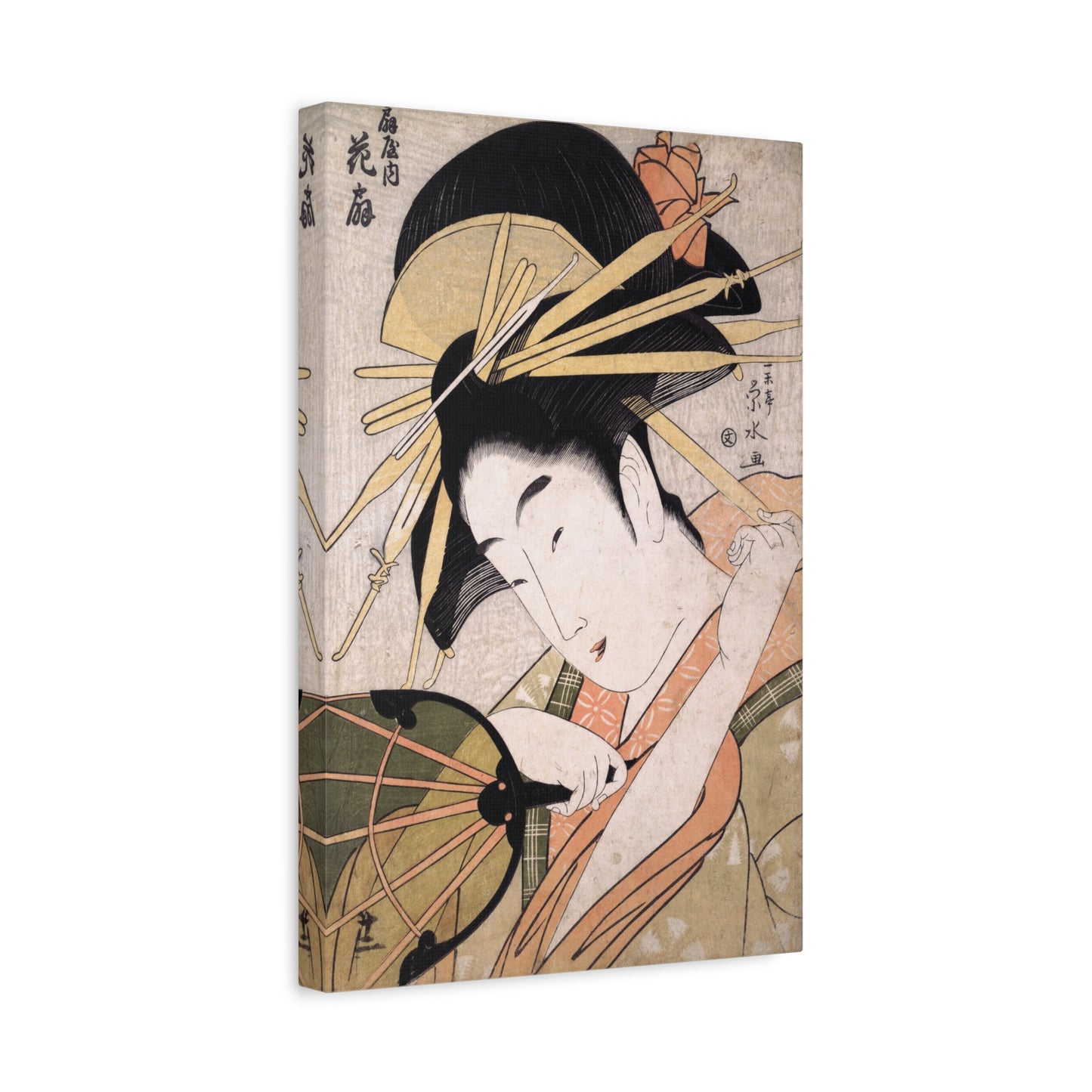 The Courtesan Hanaogi of Ogiya - Ichirakutei Eisui - Stretched Canvas Print