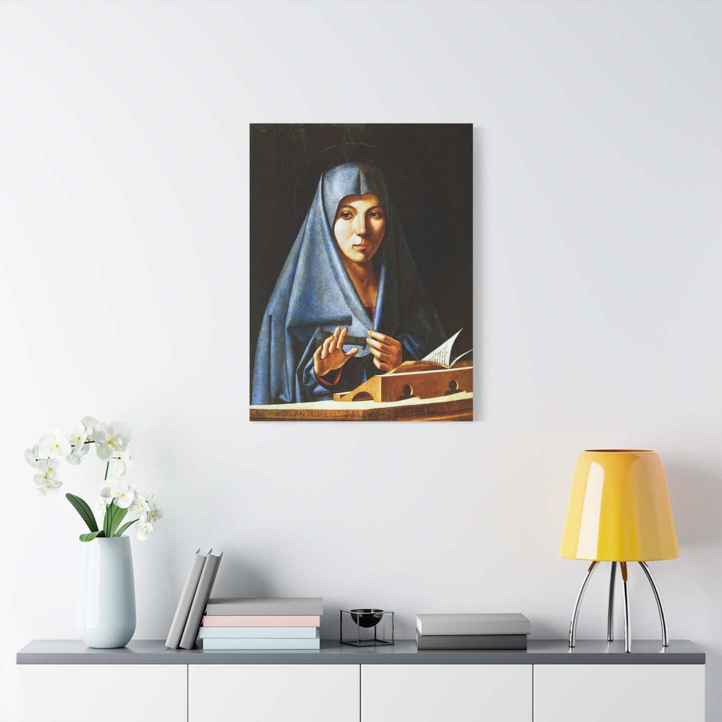 Virgin of the Annunciation - Antonello da Messina (1476) - Stretched Canvas Print