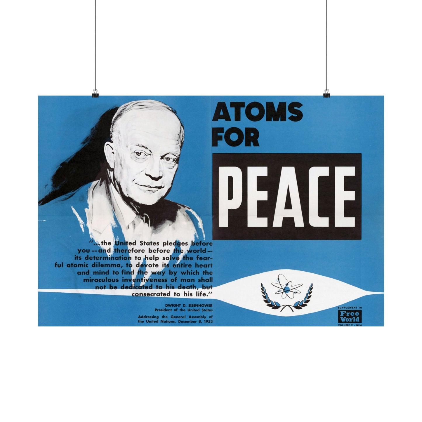 Atoms for Peace - 1950s Government Educational Art - Wall Poster Print