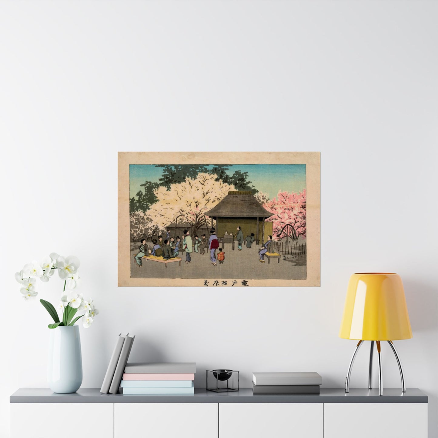 Plum Garden at Kameido - Kobayashi Kiyochika - Wall Poster Print