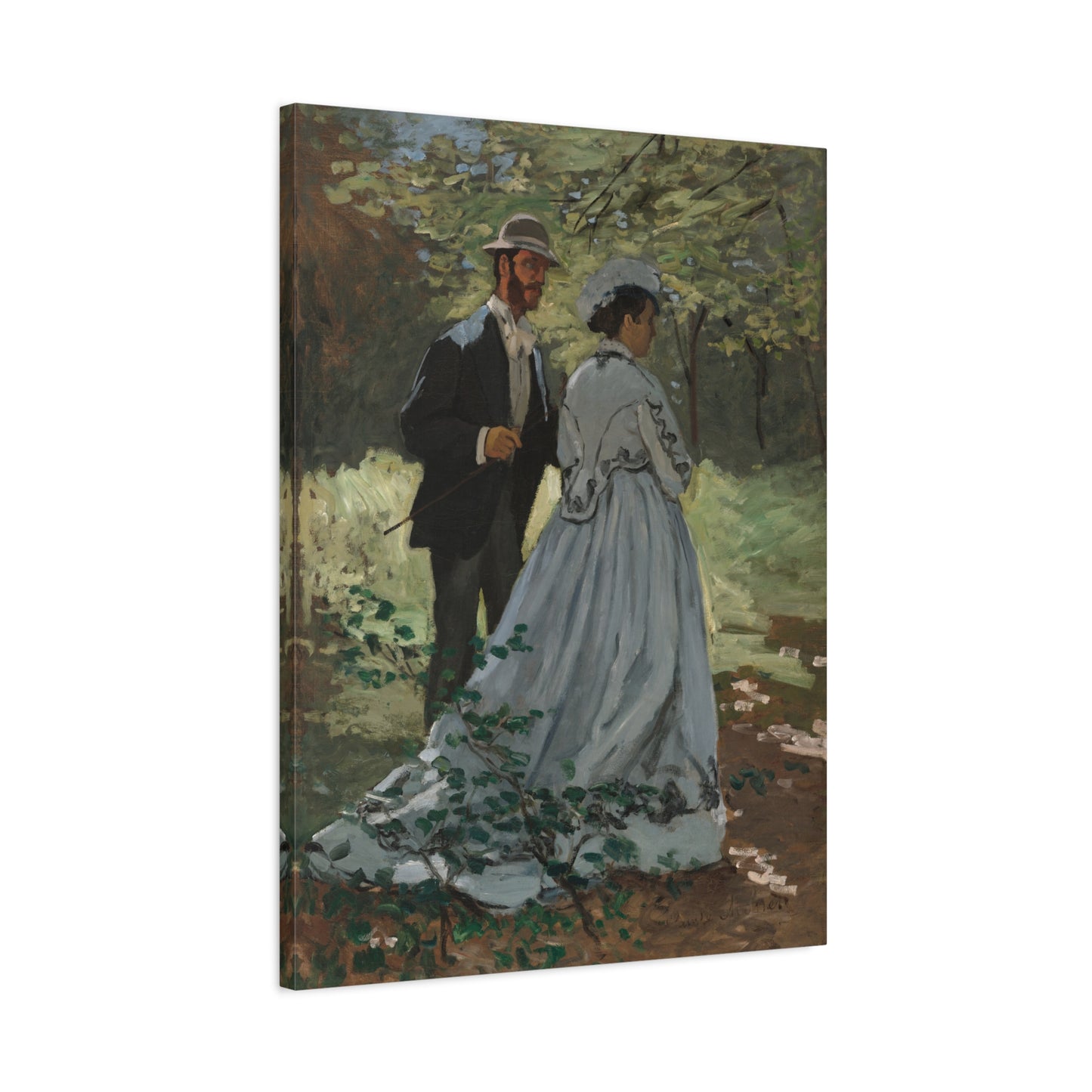 Bazille and Camille (Study for Déjeuner sur l’Herbe) - Claude Monet (1865) - Stretched Canvas Print