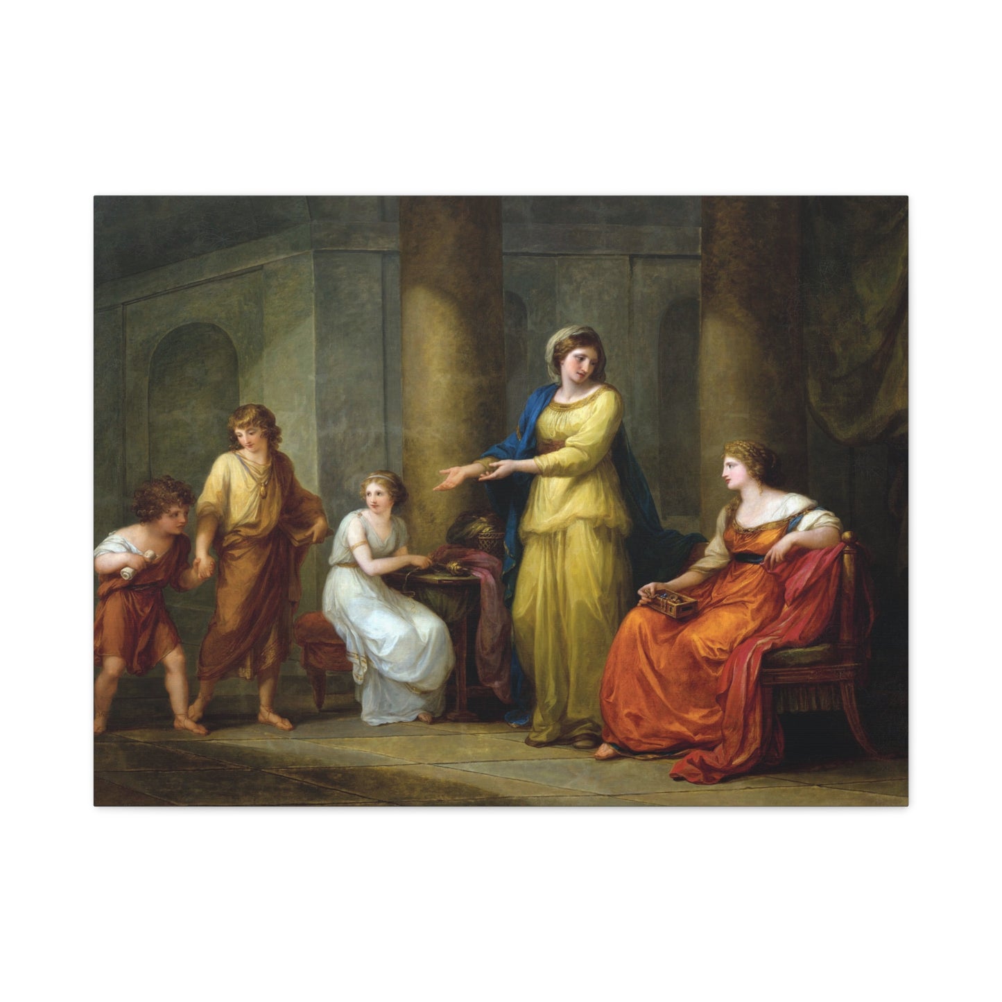 Cornelia, Mother of the Gracchi - Angelica Kauffman (1785) - Stretched Canvas Print