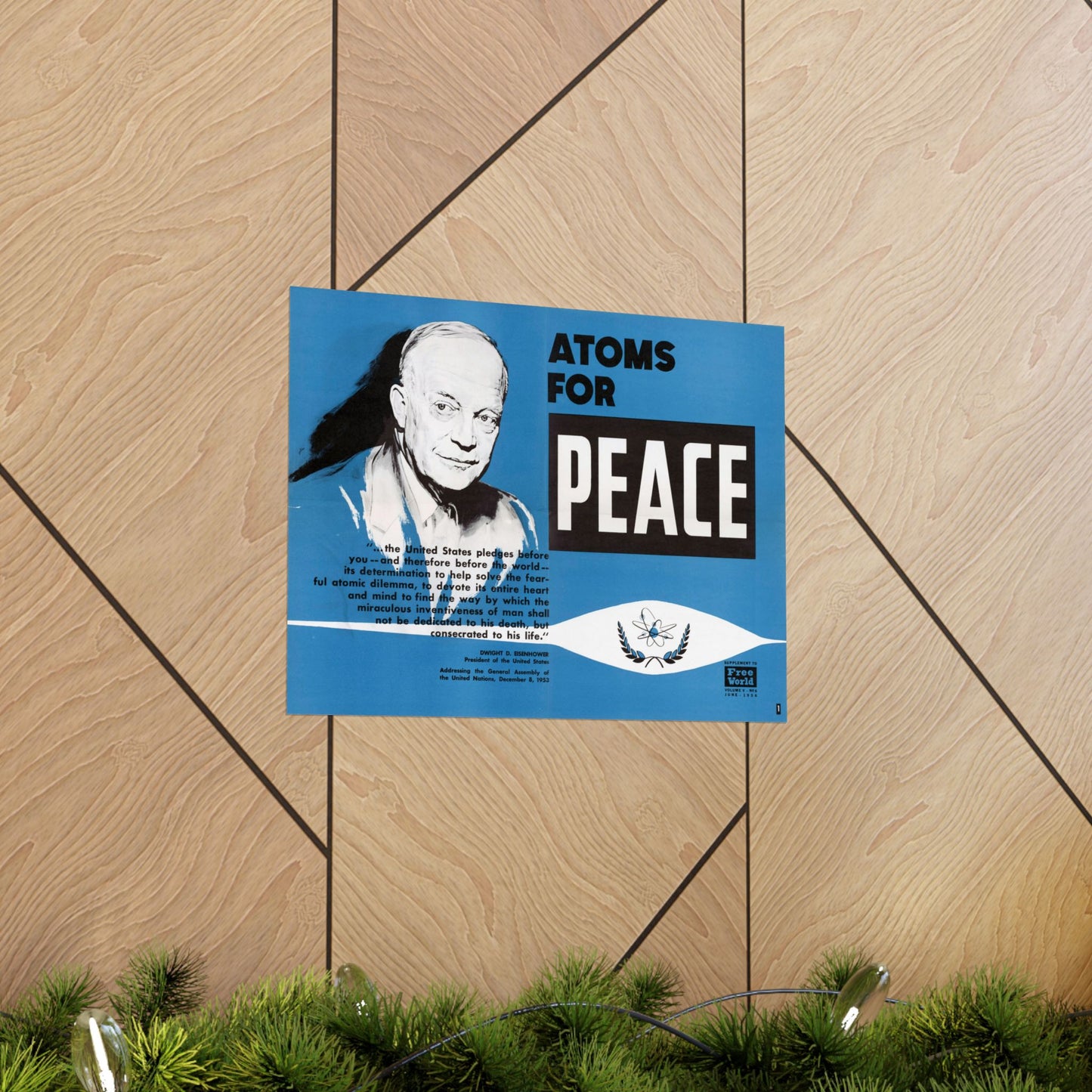 Atoms for Peace - 1950s Government Educational Art - Wall Poster Print