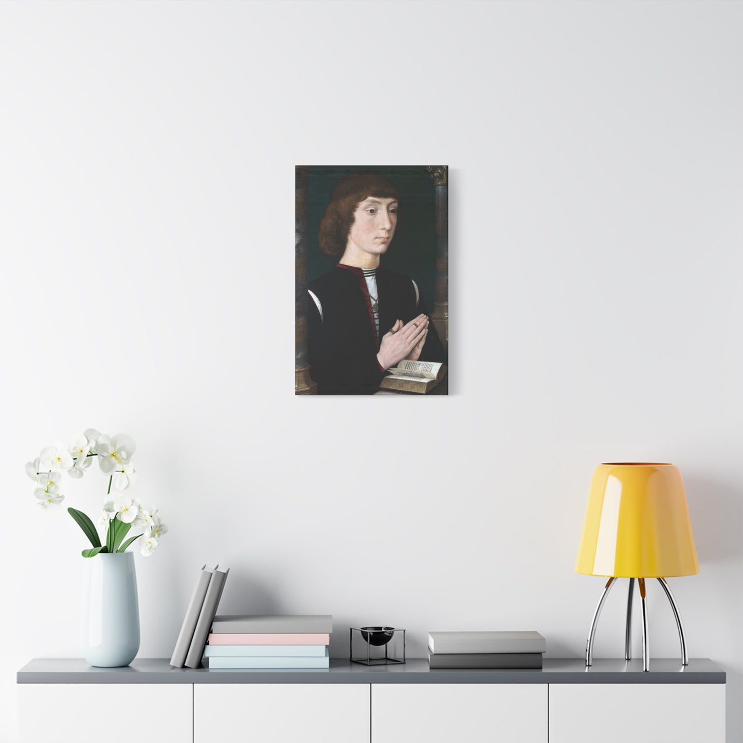 Portrait of a Young Man at Prayer - Hans Memling (c. 1485–1490) - Stretched Canvas Print
