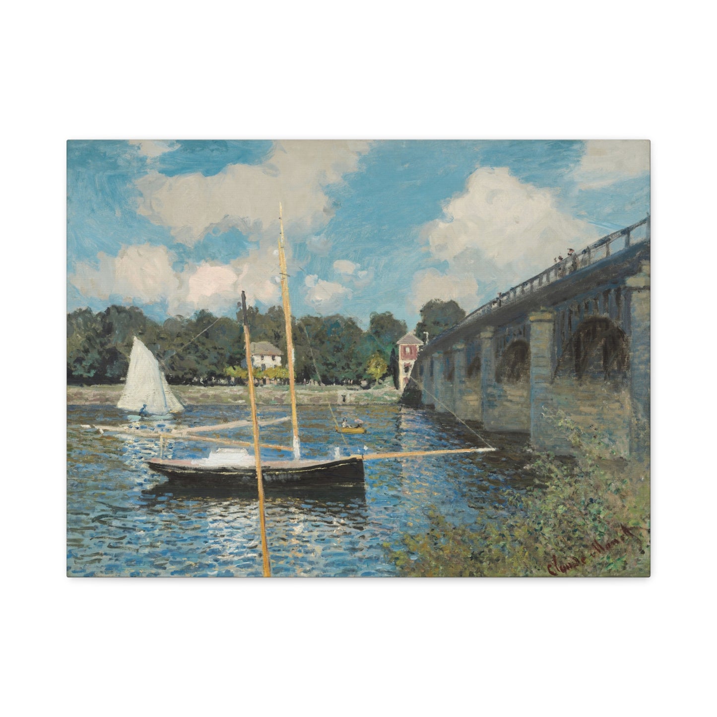 The Bridge at Argenteuil - Claude Monet (1874) - Stretched Canvas Print