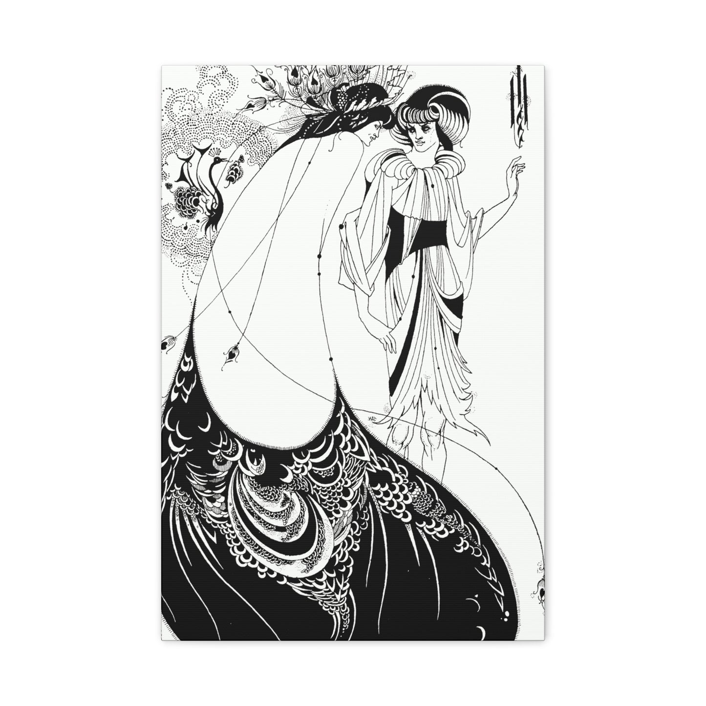 The Peacock Skirt - Aubrey Beardsley (1893) - Stretched Canvas Print