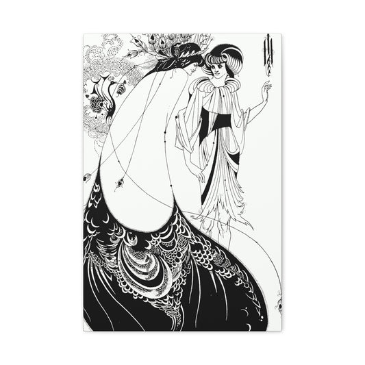 The Peacock Skirt - Aubrey Beardsley (1893) - Stretched Canvas Print