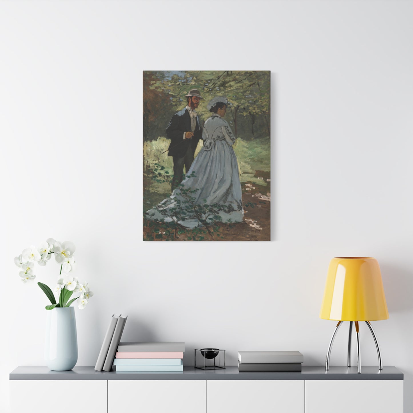 Bazille and Camille (Study for Déjeuner sur l’Herbe) - Claude Monet (1865) - Stretched Canvas Print