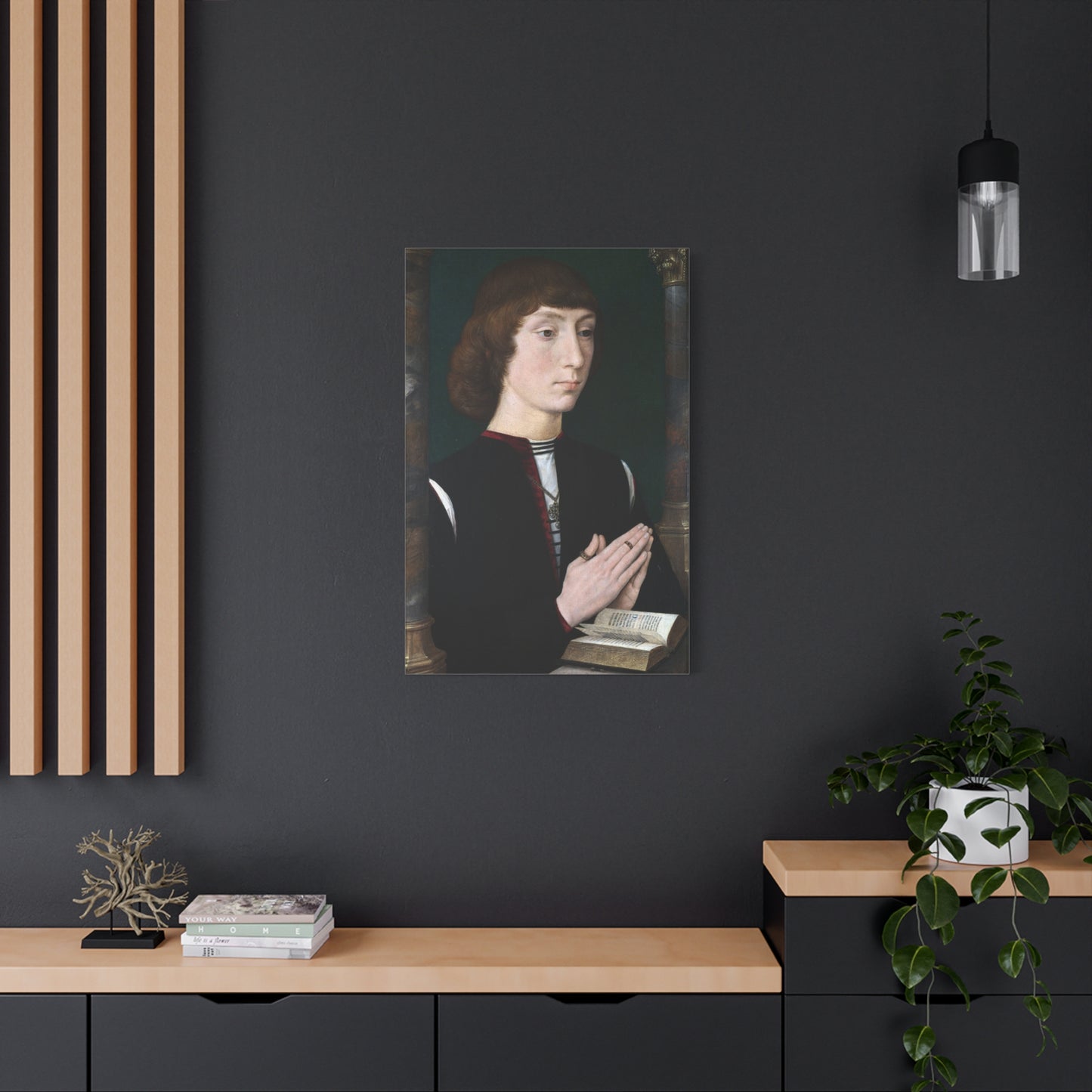 Portrait of a Young Man at Prayer - Hans Memling (c. 1485–1490) - Stretched Canvas Print