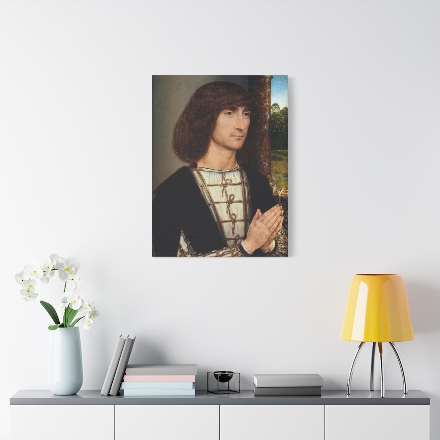 Portrait of a Young Man at Prayer - Hans Memling (c. 1485–1490) - Stretched Canvas Print