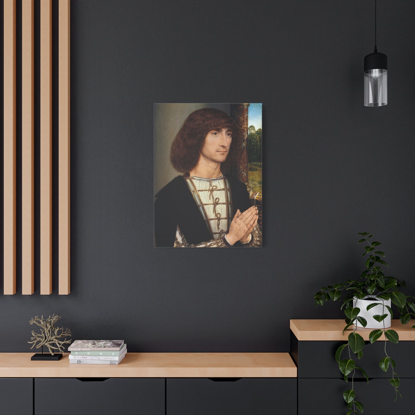 Portrait of a Young Man at Prayer - Hans Memling (c. 1485–1490) - Stretched Canvas Print