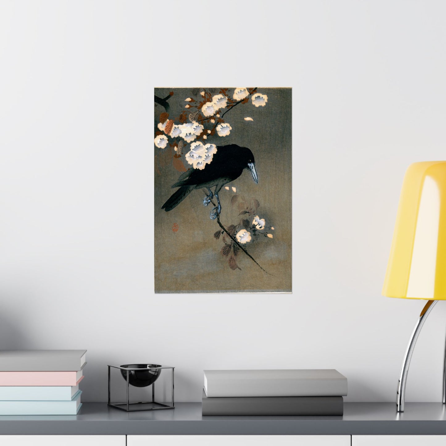 Crow and Blossom - Ohara Koson - Wall Poster Print