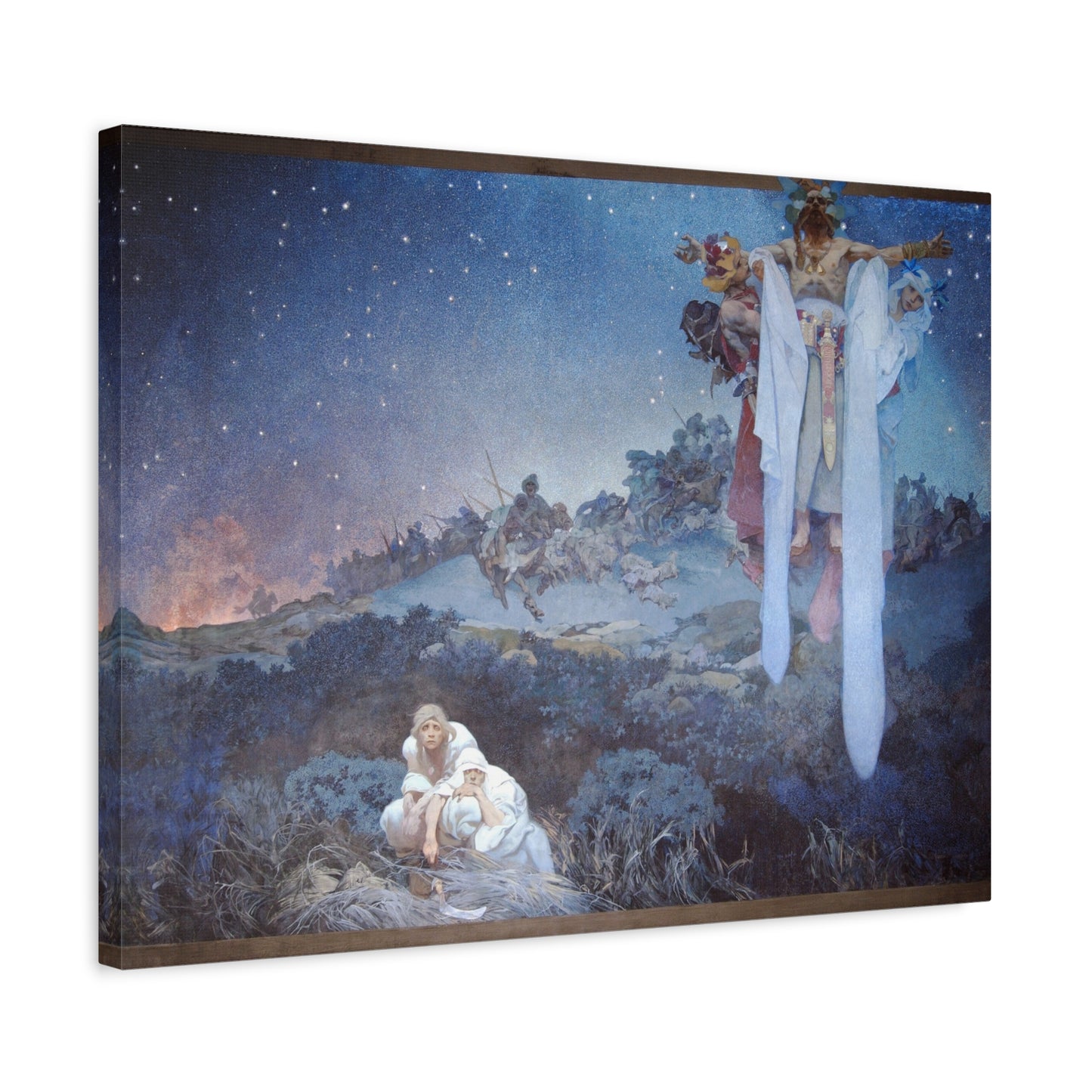 Slavs in their Original Homeland - Alphonse Mucha (1912) - Stretched Canvas Print