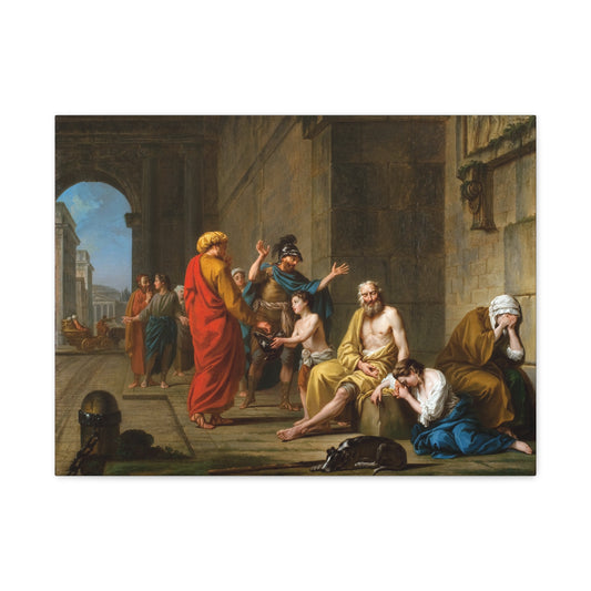 Belisarius Begging for Alms - Nicolas-René Jollain (1767) - Stretched Canvas Print