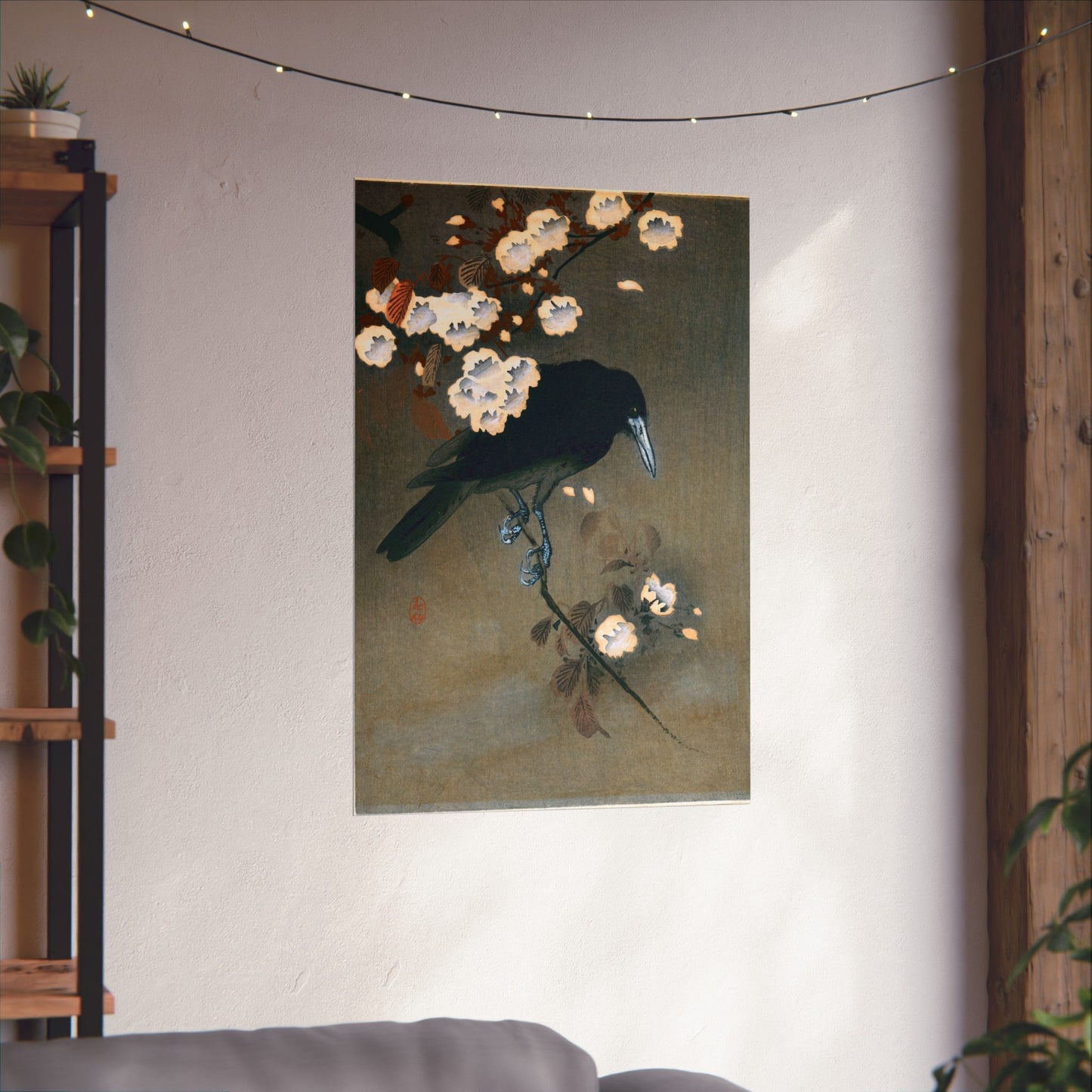 Crow and Blossom - Ohara Koson - Wall Poster Print