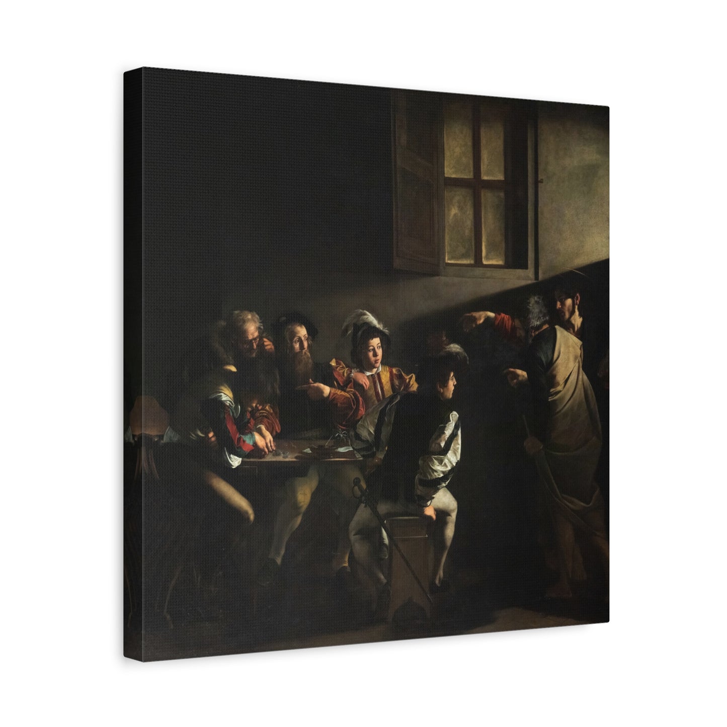 The Calling of Saint Matthew - Caravaggio (1599-1600) - Stretched Canvas Print