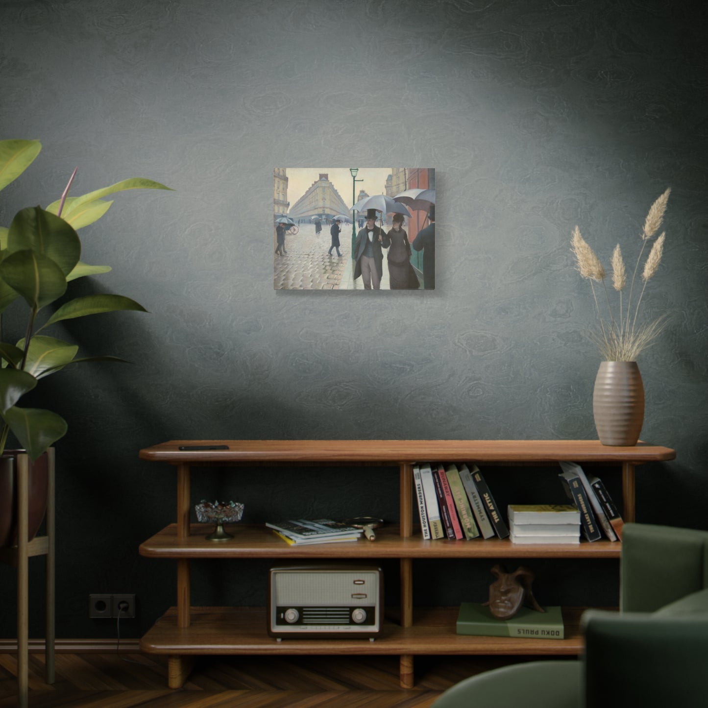 Rue de Paris, temps de pluie (Paris Street in Rainy Weather) - Gustave Caillebotte (1877) - Stretched Canvas Print