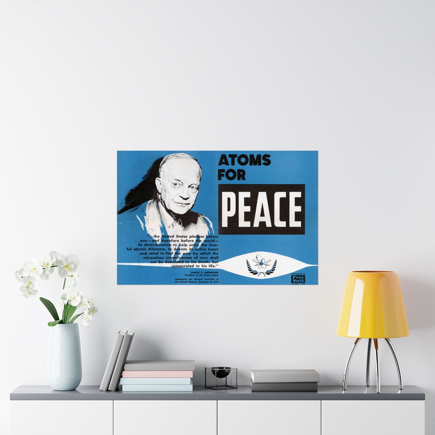 Atoms for Peace - 1950s Government Educational Art - Wall Poster Print