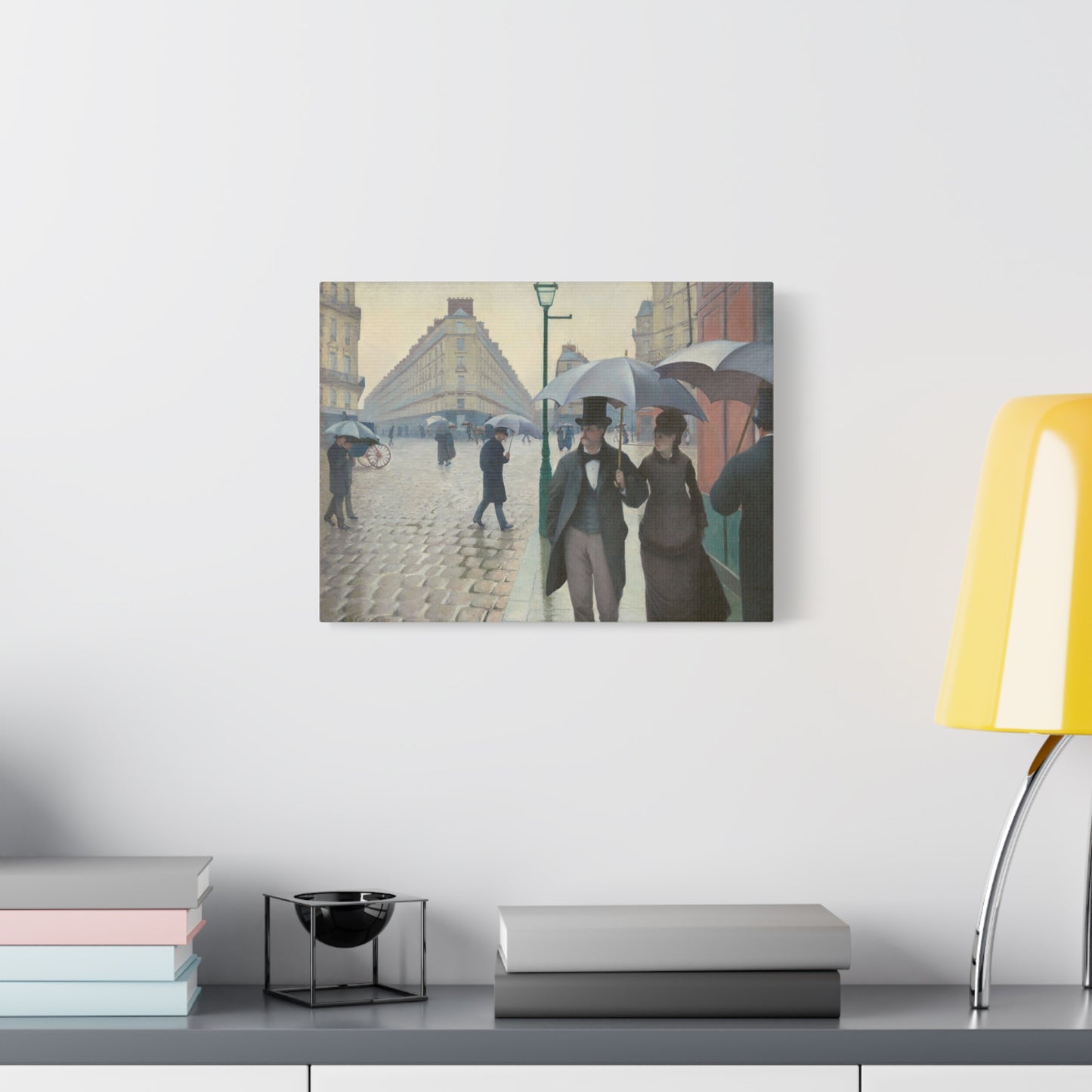 Rue de Paris, temps de pluie (Paris Street in Rainy Weather) - Gustave Caillebotte (1877) - Stretched Canvas Print