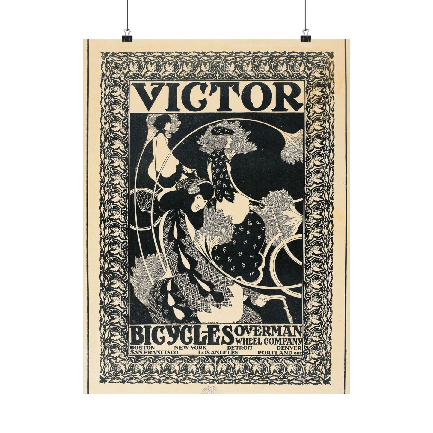 Victor Bicycles ad - William Henry Bradley (c. 1896) - Wall Poster Print