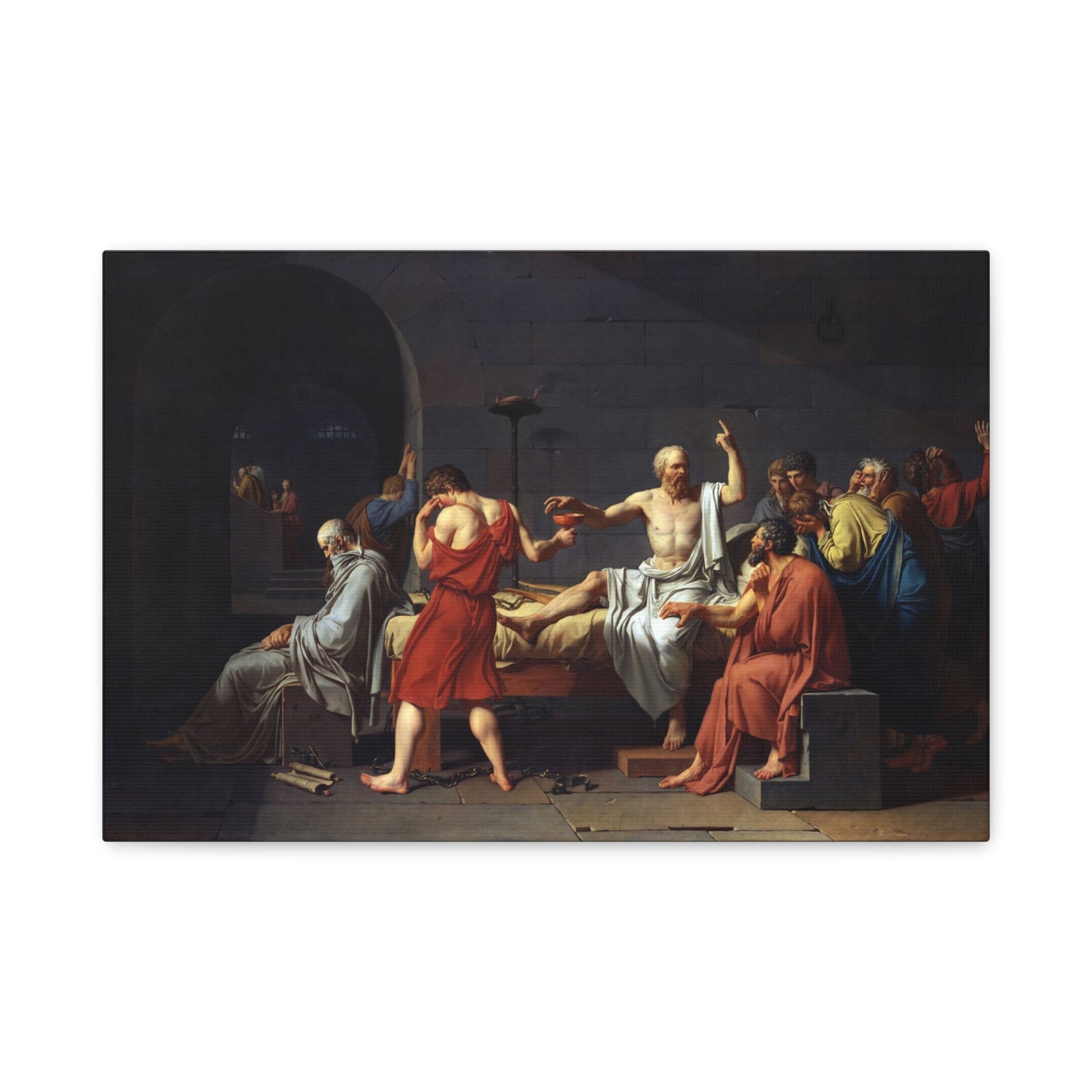 The Death of Socrates - Jacques-Louis David (1787) - Stretched Canvas Print