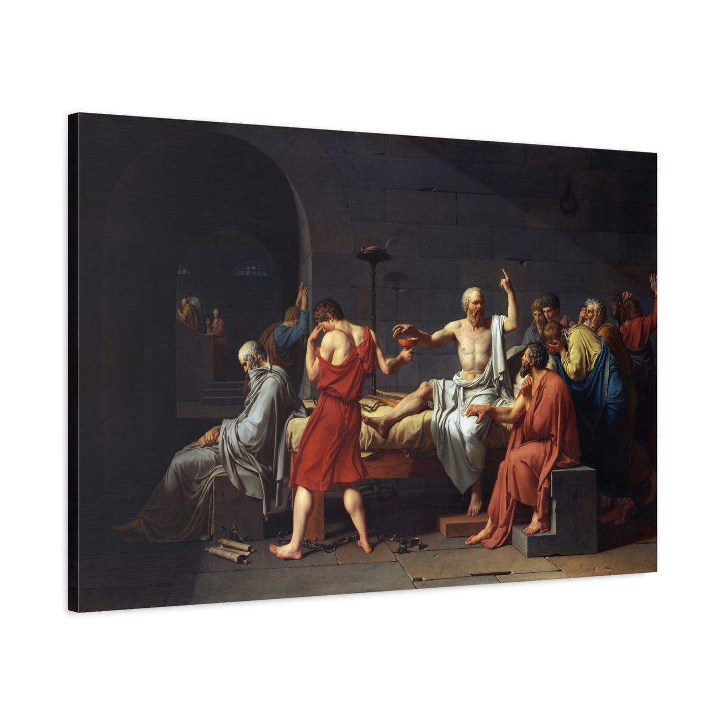 The Death of Socrates - Jacques-Louis David (1787) - Stretched Canvas Print