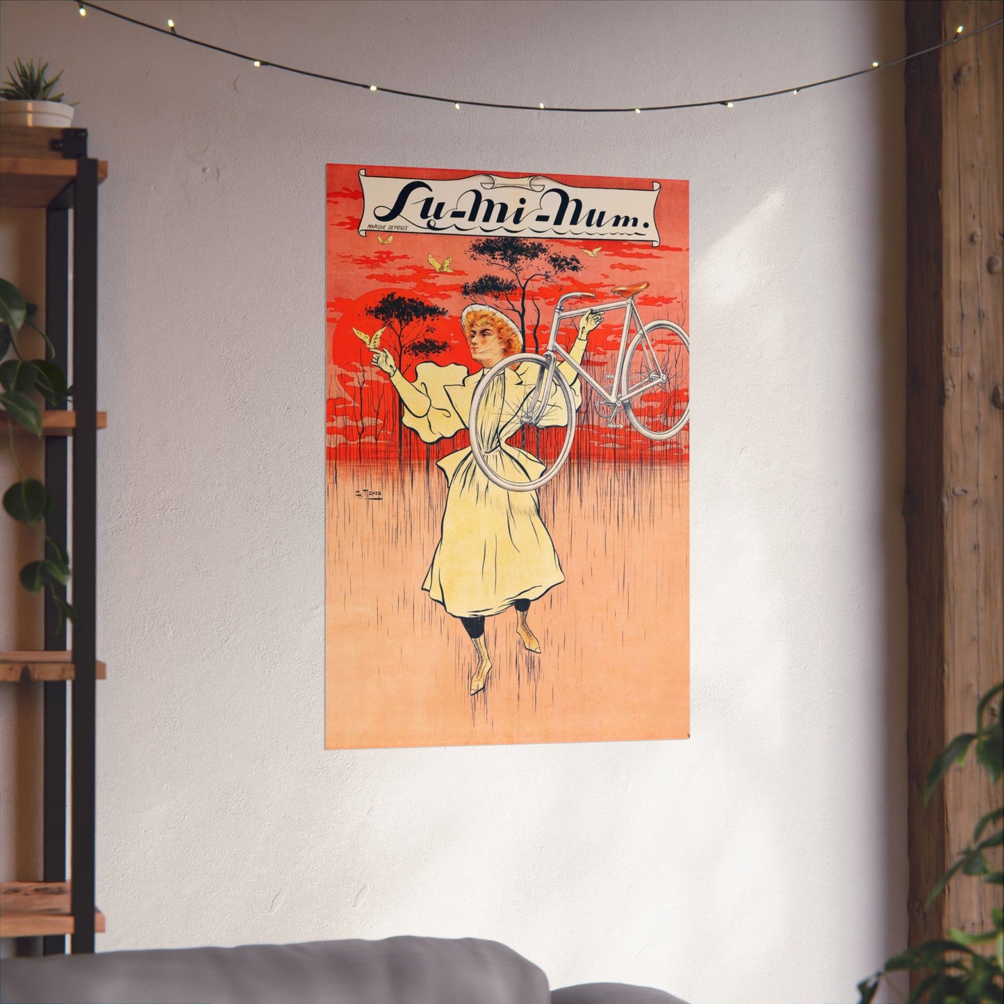 Lu-Mi-Num Bicycle ad - Charles Tichon (c. 1890s) - Wall Poster Print