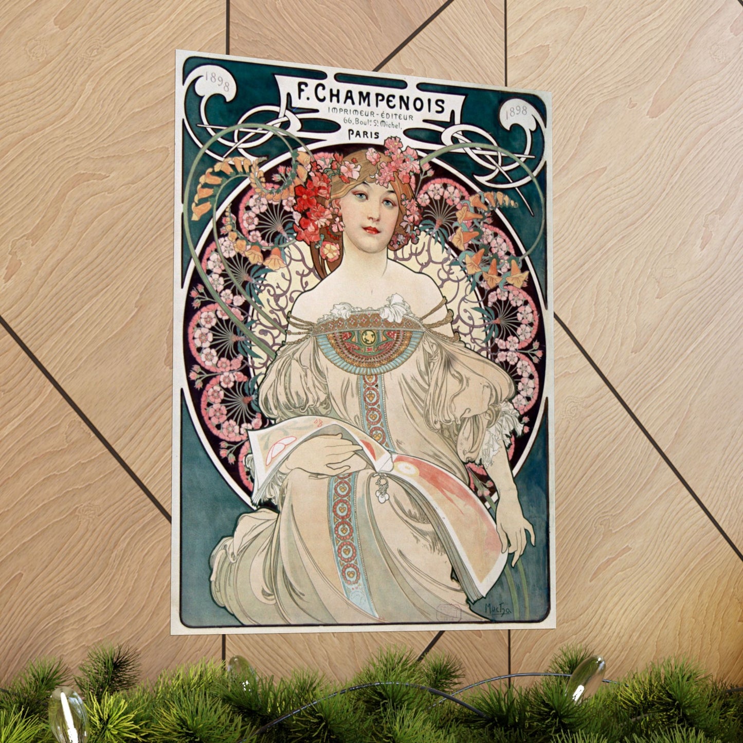 Rêveur - F. Champenois, Imprimeur-Éditeur - Alphonse Mucha (1897) - Wall Poster Print