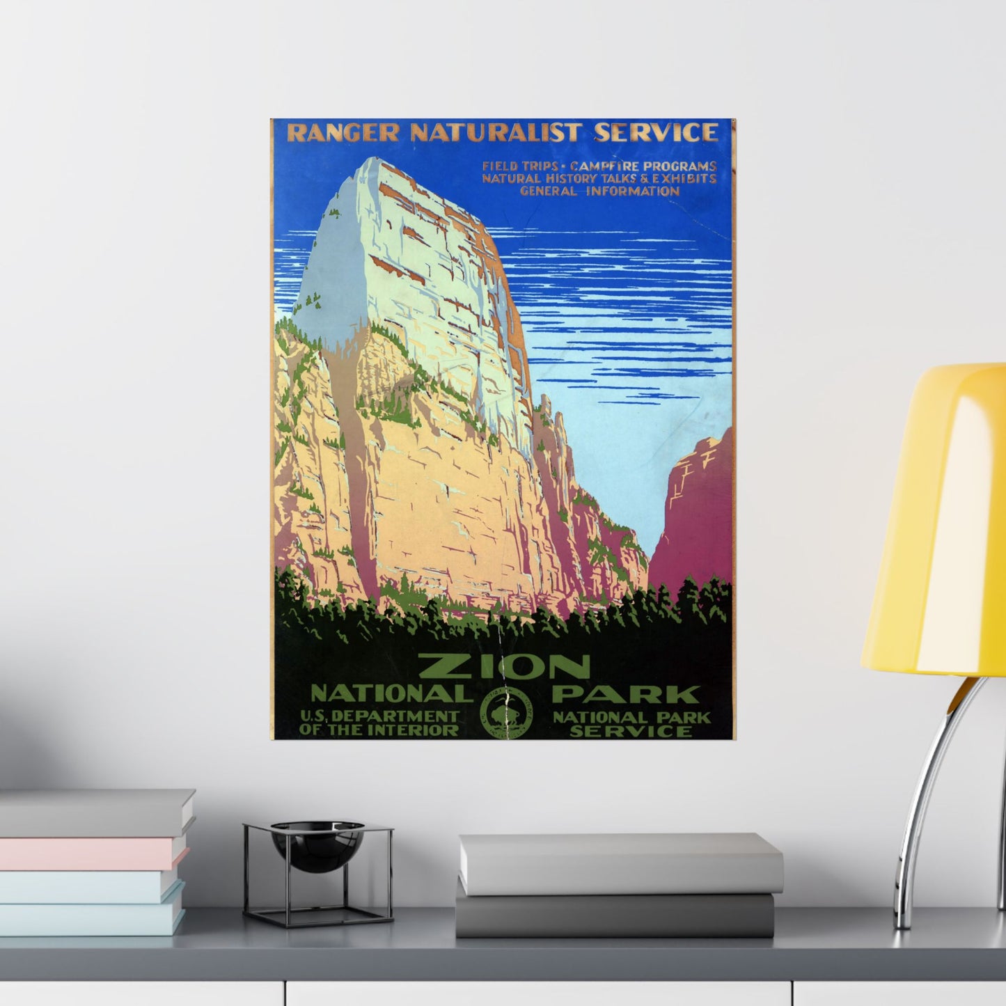 Zion National Park - WPA Travel Poster (c. 1938) - Wall Poster Print