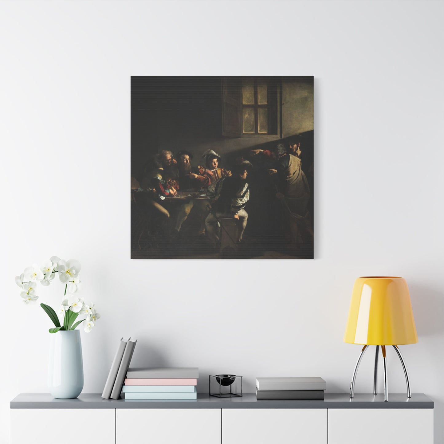 The Calling of Saint Matthew - Caravaggio (1599-1600) - Stretched Canvas Print