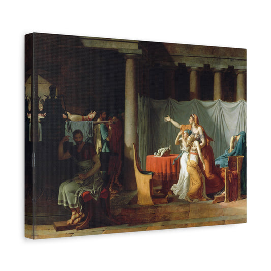 Lictors Bring Brutus the Bodies of His Sons - Jacques-Louis David (1789) - Stretched Canvas Print