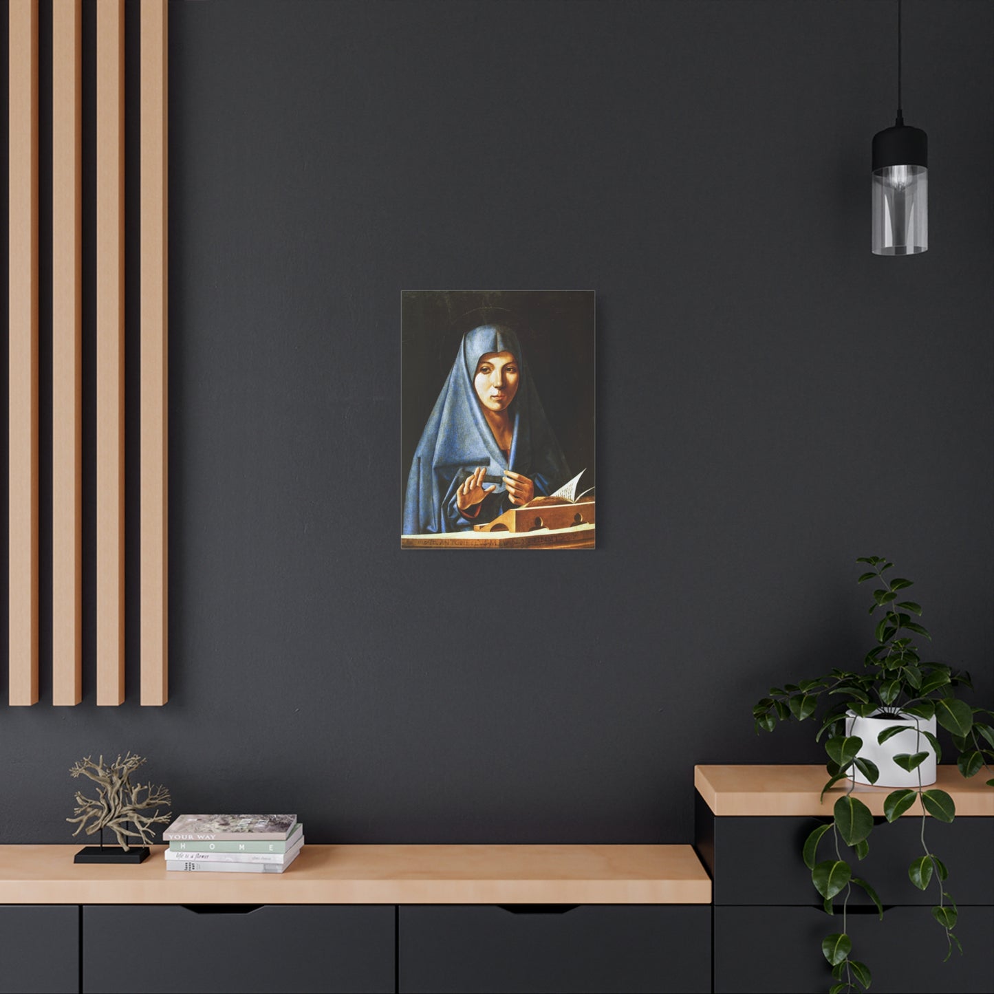 Virgin of the Annunciation - Antonello da Messina (1476) - Stretched Canvas Print