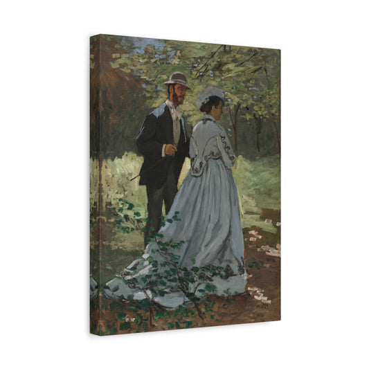 Bazille and Camille (Study for Déjeuner sur l’Herbe) - Claude Monet (1865) - Stretched Canvas Print
